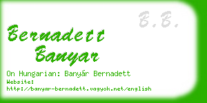 bernadett banyar business card
